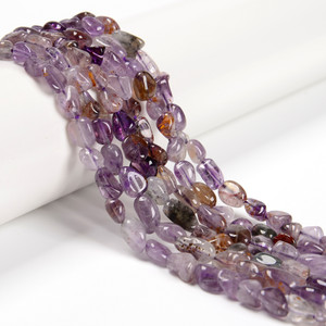 Super 7 Melody Stone Natural Faceted Coin One 6mm Strand