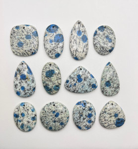 K2 Stone, Azurite & Granite, Pendants, 25, 50 or 100 Gram Lot, Assorted Shapes & Sizes