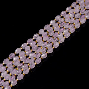 Jade, Lavender, Nephrite, Natural, Faceted Rice Beads, One 6x8mm Strand