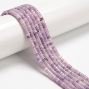 Lepidolite, Natural, Heishi, One 4x2mm Strand