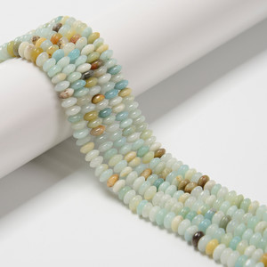 Amazonite, Mix, Natural, Heishi Bicone, One 3x6mm Strand