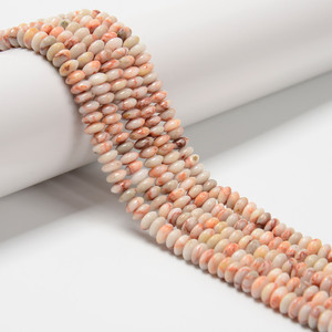 Red Web, Jasper, Natural, Heishi Bicone, One 3x6mm Strand 