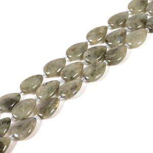 Labradorite, Natural, Smooth, Teardrop , One 13x18mm Strand