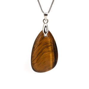 Tiger Eye, Natural, Drop, One Pendant, 30x18mm