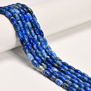 Lapis, Natural, Smooth Rice Beads, One 5x8mm Strand