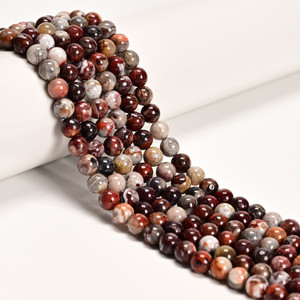 6mm Crazy Lace Agate, Mexican, Natural, Smooth Round