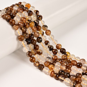 Hematoid, Dark Golden, Quartz, Natural, Smooth Round in sizes 6mm. Price Per Strand