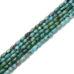 Turquoise, Chinese, Stabilized, Smooth Barrel, One 5x7mm Strand 