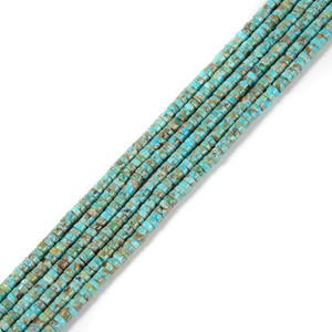 Turquoise, Chinese, Stabilized, Heishi, One 2x3mm Strand