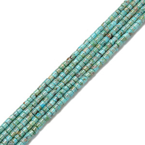 Turquoise, Chinese, Stabilized, Heishi, One 2x4mm Strand