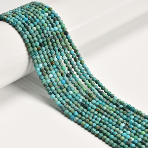 Turquoise, Chinese, Stabilized, Smooth Round, One 3mm Strand