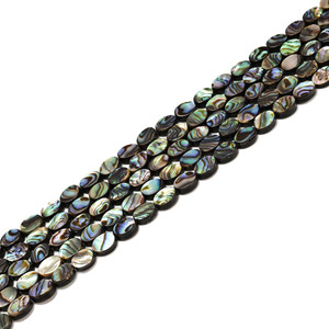 Abalone, Shell, Oval, One 7x5mm Strand