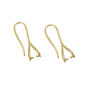Ear Wires, Pinch Style, 24mm, 21 gauge, 18K Gold Plated over Copper, 10 PCS