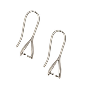 Ear Wires, Pinch Style, 24mm, 21 gauge, Silver Plated over Copper, 10 PCS
