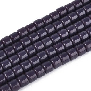 Glass Column, Opaque Purple, One 4mm Strand, 14~15 inches