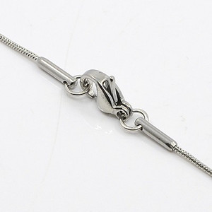 Stainless Steel Chain Necklace, 1mm, Round Snake Chain, 18 in.