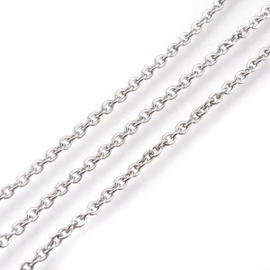 Stainless Steel Chain, 3x2mm, Flat Oval, 16 ft.