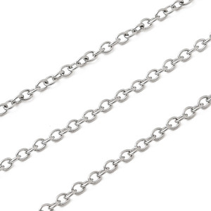 Stainless Steel Chain, 1.5x1mm, Oval Link, 16 ft.