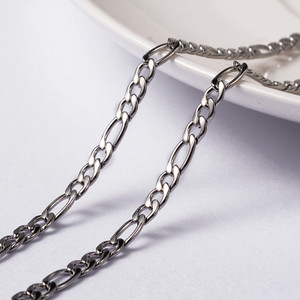 Stainless Steel Chain, 6.5x3mm, Figaro, 16 ft.