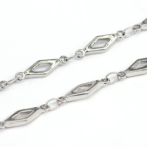 Stainless Steel Chain, 13x4mm, Rhombus Link, 3.3 ft.