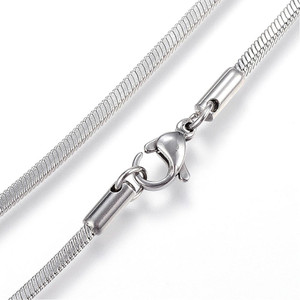 Stainless Steel Chain Necklace, 2mm, Snake Chain, 29 in.