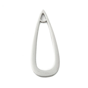Stainless Steel, Cutout, Teardrop, 25x10mm, 2 PCS