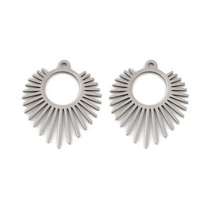 Stainless Steel, Cutout, Charm, 18x15mm, 2 PCS