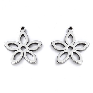 Stainless Steel, Cutout, Flower, 16x15mm, 10 PCS