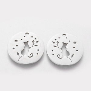 Stainless Steel, Cutout, Cat, 20mm, 5 PCS