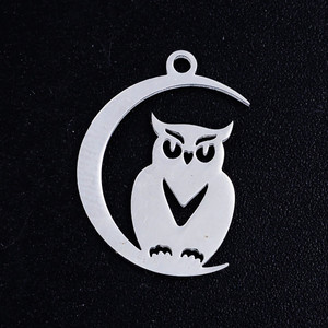 Stainless Steel, Cutout, Owl, 20x14mm, 2 PCS