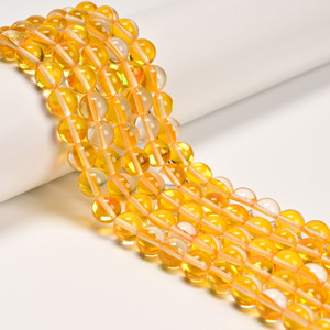 Glowing Glass, Yellow, One 8mm Strand