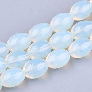 Opalite, Glass, Smooth Oval, One 11x8mm Strand