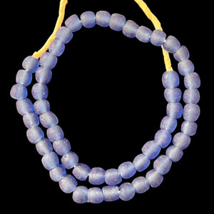 African Glass, Recycled, Blue, 11mm, 20in Strand