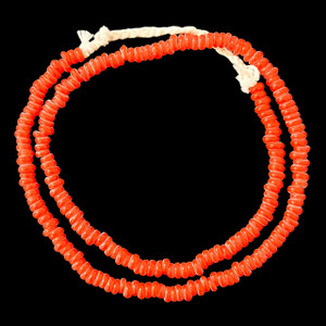 Indonesian Java Glass, Recycled, Donut, Red, 6x4mm, 24in Strand