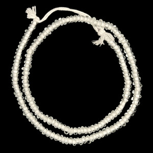 Indonesian Java Glass, Recycled, Donut, Clear, 6x4mm, 24in Strand