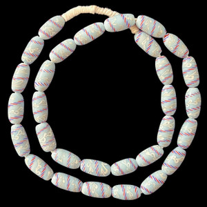 Indonesian Java Glass, Lewis & Clark, Blue, 24x12mm, 28in Strand