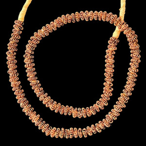 Ghana Copper, Ashanti, Spiral Rondelle, 8x4mm, 20in Strand