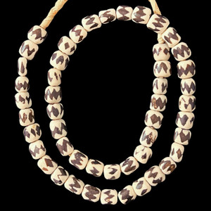 African Bone, Kenya, Cylinder, Chevron, 11x9mm, 22in Strand