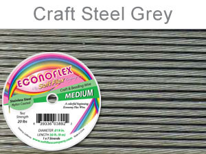 Soft Flex, Econoflex 7 Strand Fine Beading Wire .014 inch Thick, 30 Feet, Steel Gray