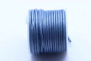 Leather, Steel Blue, Dyed, 1.5mm Round, 32 Feet