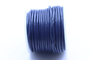 Leather, Royal Blue,  Dyed, 1.5mm Round, 32 Feet