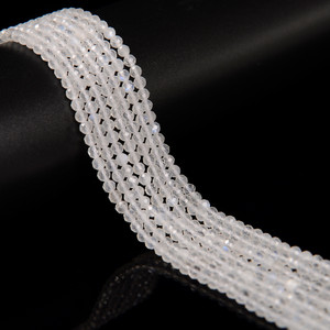 Moonstone, Natural, Faceted Round, One 3mm Strand