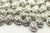 BEAD, Oval Floral, 8x6x4mm, Antique Silver Plated (metal alloy), approx 45 per bag