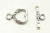 Toggle, Heart & Flower, 18x13mm, 20mm bar, Antique Silver Plated Metal Alloy, approx. 13 sets