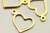 Heart Drop, Dlouble Sided, 10x13.5x7mm, Gold Plated (Metal Alloy), approx 10 per bag