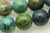 Chrysocolla, Azurite, Chinese, Smooth Round, 10mm, One Strand