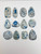 K2 Stone, Azurite & Granite, Cabochons, 25, 50 or 100 Gram Lot, Assorted Shapes & Sizes