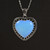 Glass, Opalite, Heart Studded, One Pendant, 35x25mm