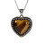 Tiger Eye, Natural, Heart Studded, One Pendant, 35x25mm
