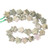 Peace "Jade", Natural Serpentine and White Quartz, Natural, Smooth, Stars, One 15mm Strand